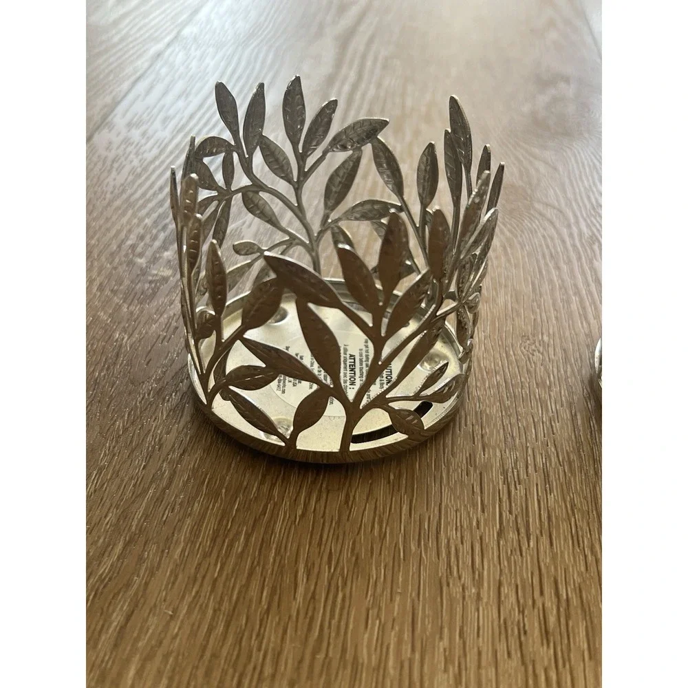 2 New Bath & Body Works Small Vine Leaf Branches Tree Candle Votive Holder